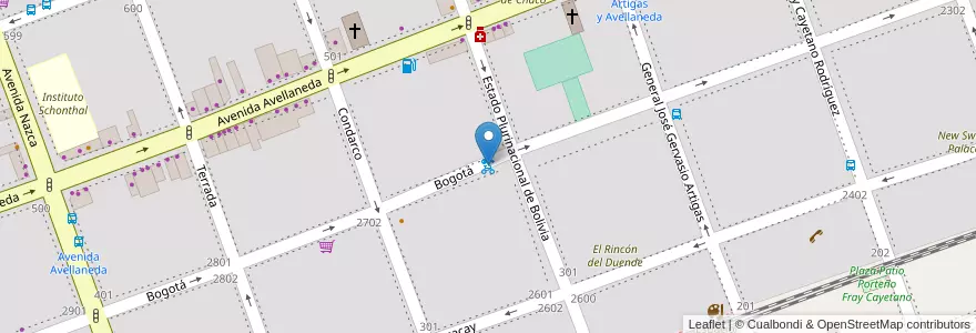 Mapa de ubicacion de 214 - Flores en 阿根廷, Ciudad Autónoma De Buenos Aires, Comuna 7, 布宜诺斯艾利斯.