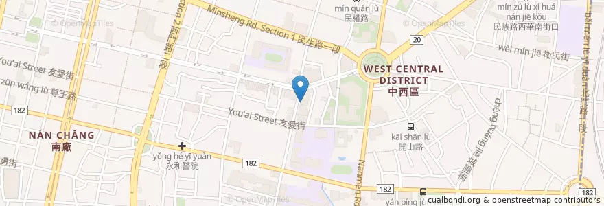 Mapa de ubicacion de 陶板屋 en 타이완, 타이난 시, 中西區.