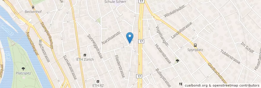 Mapa de ubicacion de Stapferstube da Rizzo en Zwitserland, Zürich, Bezirk Zürich, Zürich.