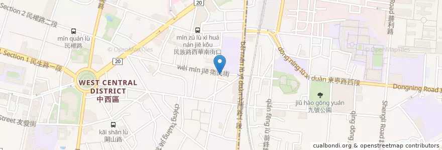 Mapa de ubicacion de 湯婆婆日式拉麵 en تایوان, 臺南市, 中西區.