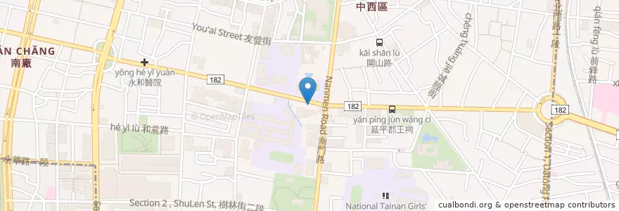 Mapa de ubicacion de 莉莉水果店 en Taiwan, Tainan, Zhongxi District.