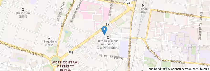 Mapa de ubicacion de McDonald's en Taiwan, Tainan, Zhongxi District.