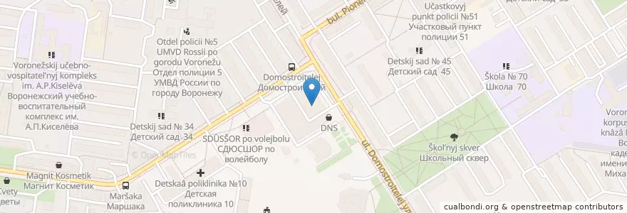 Mapa de ubicacion de Mybox en Rusia, Distrito Federal Central, Óblast De Vorónezh, Городской Округ Воронеж.
