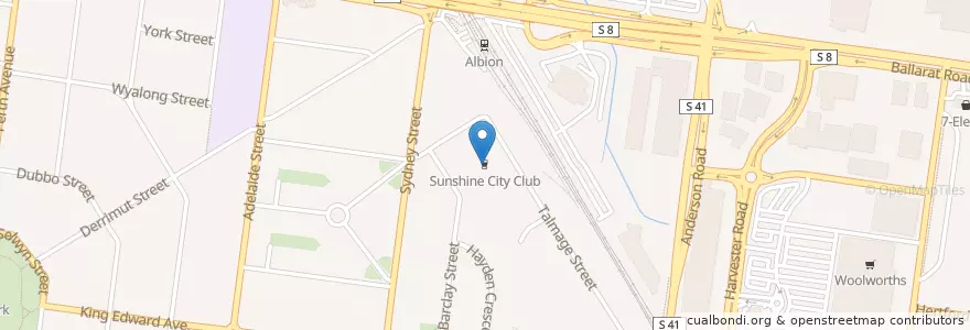 Mapa de ubicacion de Sunshine City Club en 오스트레일리아, Victoria, City Of Brimbank.