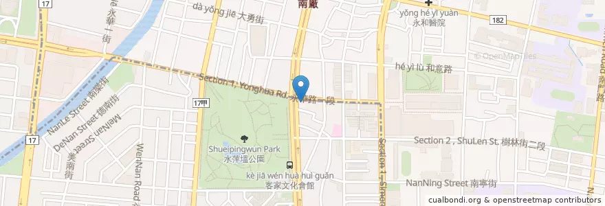 Mapa de ubicacion de 豪記臭豆腐 en تایوان, 臺南市, 中西區.