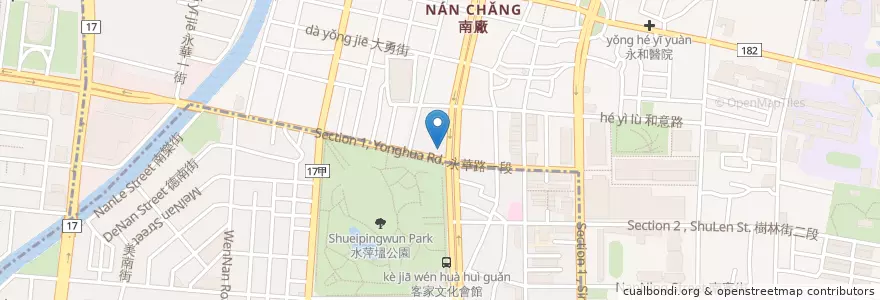 Mapa de ubicacion de 鳳凰城清粥小菜 en 臺灣, 臺南市, 中西區.