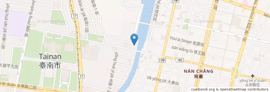 Mapa de ubicacion de 台灣中油府前路站 en Тайвань, Тайнань, 中西區.