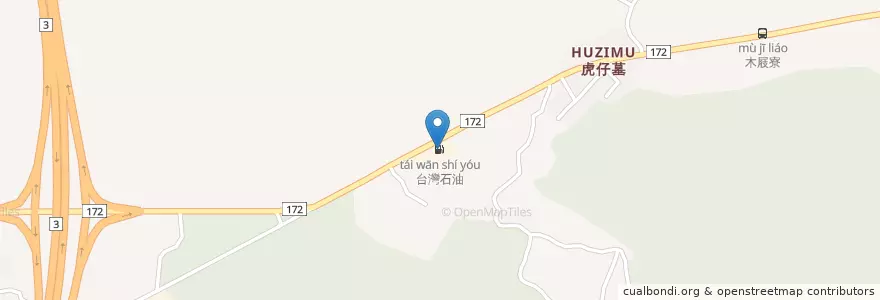 Mapa de ubicacion de 福茂加油站 en 臺灣, 臺南市, 白河區.