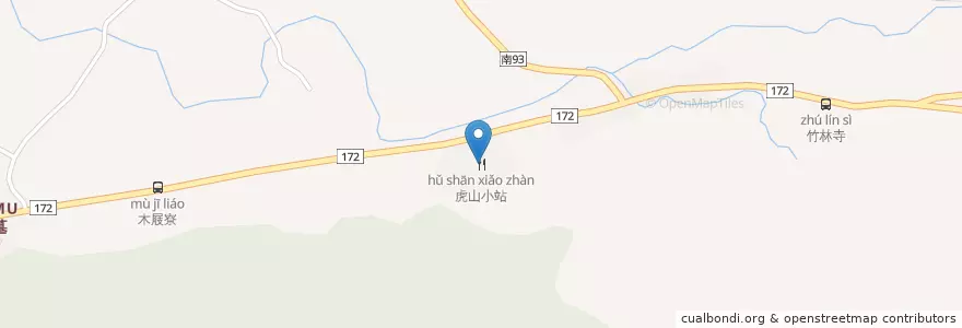 Mapa de ubicacion de 虎山小站 en تايوان, تاينان, 白河區.