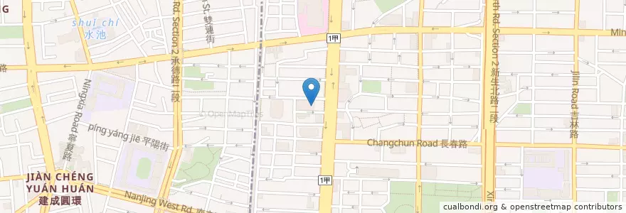 Mapa de ubicacion de 台北富邦商業銀行 en Taiwán, Nuevo Taipéi, Taipéi, 中山區.
