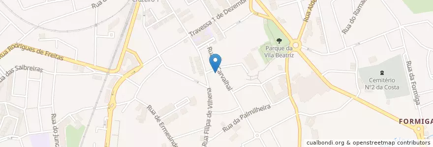 Mapa de ubicacion de Café Piscinas en Portugal, Norte, Área Metropolitana Do Porto, Porto, Valongo, Ermesinde.