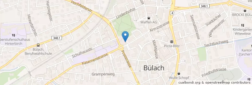 Mapa de ubicacion de Buffalo's Bar en Schweiz, Zürich, Bezirk Bülach, Bülach.