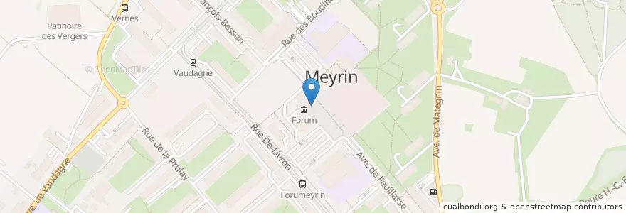 Mapa de ubicacion de Forum Meyrin en Schweiz, Genf, Meyrin, Genf, Meyrin.