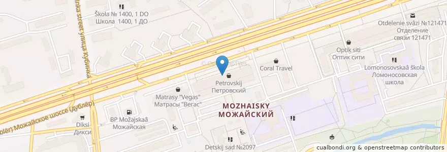 Mapa de ubicacion de Элекснет en Rusia, Distrito Federal Central, Москва, Западный Административный Округ, Можайский Район.