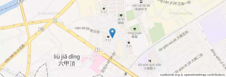 Mapa de ubicacion de 妙廚老爹 en Taiwan, Tainan, Yongkang District.