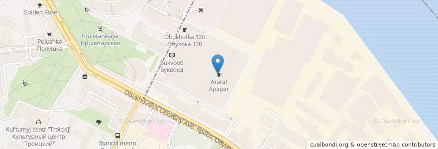 Mapa de ubicacion de Арарат en Rusland, Северо-Западный Федеральный Округ, Oblast Leningrad, Sint-Petersburg, Невский Район.