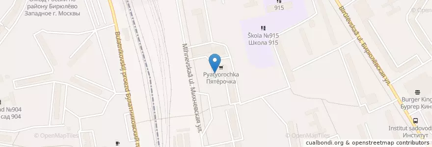 Mapa de ubicacion de Цезарь en Russland, Föderationskreis Zentralrussland, Moskau, Südlicher Verwaltungsbezirk, Район Бирюлёво Восточное.