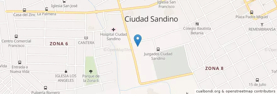 Mapa de ubicacion de Delegación Policia Ciudad Sandino en Nicaragua, Departamento De Managua, Ciudad Sandino (Municipio).