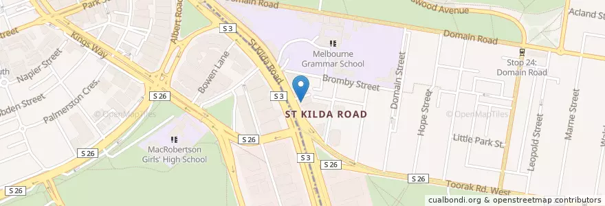 Mapa de ubicacion de St Kilda Road Medical Centre en Australie, Victoria, City Of Melbourne.