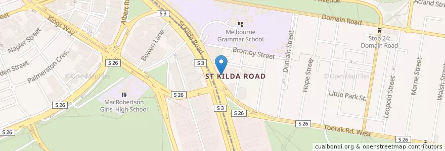 Mapa de ubicacion de Café Vue en オーストラリア, ビクトリア, City Of Melbourne.