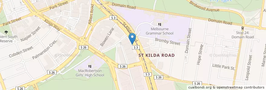 Mapa de ubicacion de 4363 en استرالیا, Victoria, City Of Melbourne.