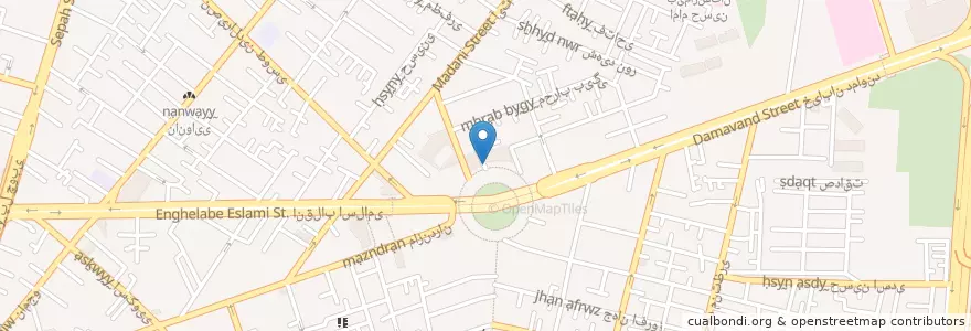 Mapa de ubicacion de بانک پارسیان en 이란, 테헤란, شهرستان تهران, 테헤란, بخش مرکزی شهرستان تهران.