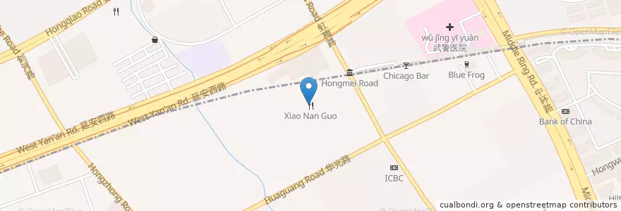 Mapa de ubicacion de Xiao Nan Guo en China, Shanghái, Changning.