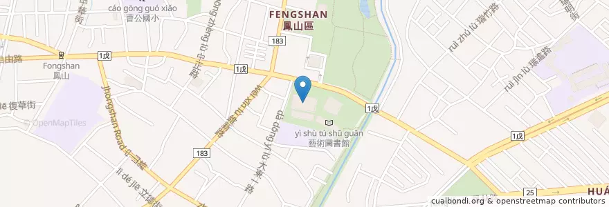 Mapa de ubicacion de 演藝廳 en Taiwan, Kaohsiung, Fengshan.