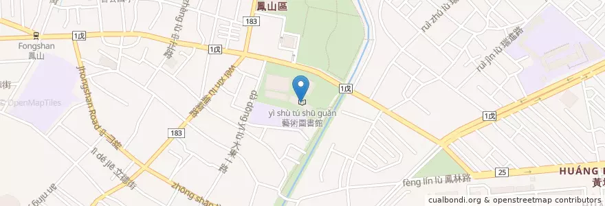 Mapa de ubicacion de 藝術圖書館 en Taïwan, Kaohsiung, Fengshan.