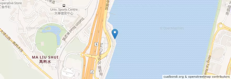 Mapa de ubicacion de 馬料水3號梯台Ma Liu Shui Ferry Pier No. 3 en 中国, 香港, 広東省, 新界, 沙田區 Sha Tin District.