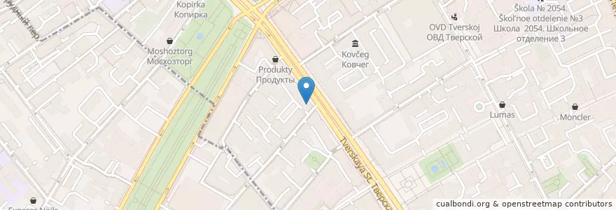 Mapa de ubicacion de Zю кафе en Rússia, Distrito Federal Central, Москва, Центральный Административный Округ, Тверской Район.