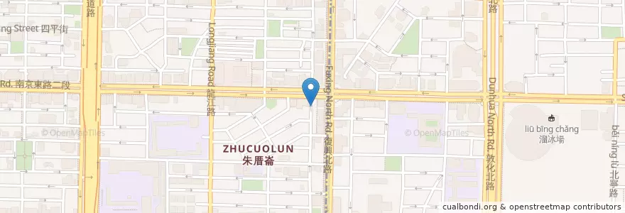 Mapa de ubicacion de 金玉滿堂芋餃抄手麵食 en Taiwán, Nuevo Taipéi, Taipéi, 松山區.