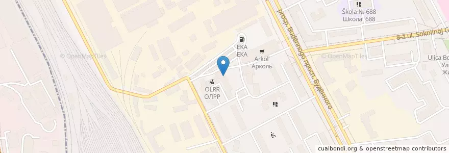 Mapa de ubicacion de Школа №77 en Rusia, Distrito Federal Central, Москва, Восточный Административный Округ, Район Соколиная Гора.