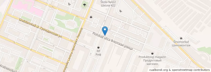 Mapa de ubicacion de Блины и пирожки en Russie, District Fédéral Du Nord-Ouest, Oblast De Léningrad, Saint-Pétersbourg, Кронштадтский Район, Кронштадт.