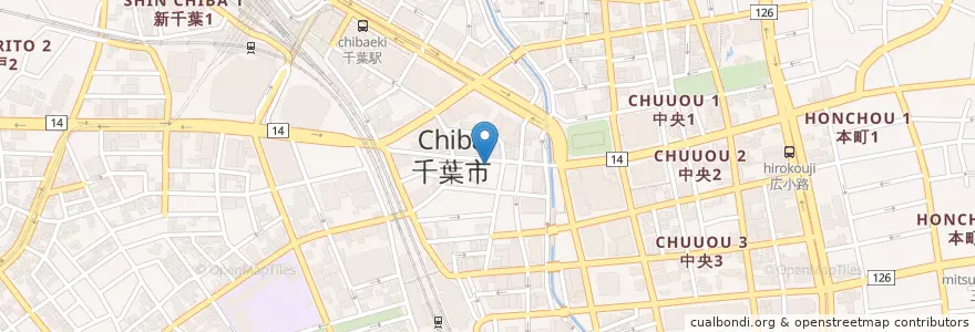 Mapa de ubicacion de かまどか en Japón, Prefectura De Chiba, Chiba, Chuo.