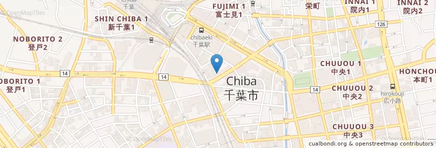 Mapa de ubicacion de 焼肉 大将軍 en 일본, 지바현, 千葉市, 中央区.