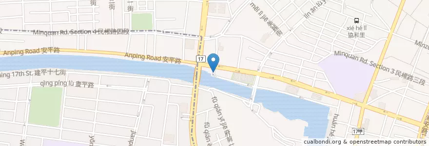 Mapa de ubicacion de 星巴克 en 台湾, 台南市, 中西区.
