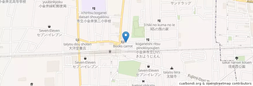 Mapa de ubicacion de ふらここ en Japan, 東京都, 小金井市.