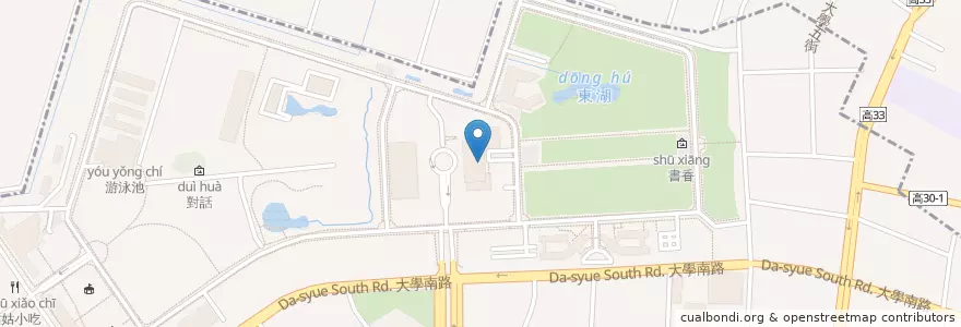 Mapa de ubicacion de 高大圖書館 en 臺灣, 高雄市, 橋頭區, 楠梓區.
