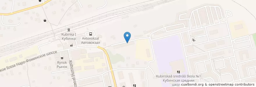 Mapa de ubicacion de Кубинская социальная поликлиника en Rusia, Distrito Federal Central, Óblast De Moscú, Одинцовский Городской Округ.
