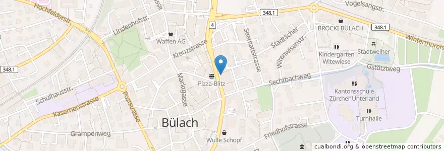 Mapa de ubicacion de Arlecchino en Zwitserland, Zürich, Bezirk Bülach, Bülach.