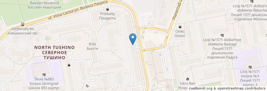 Mapa de ubicacion de ВТБ en Rusia, Distrito Federal Central, Москва, Северо-Западный Административный Округ, Район Северное Тушино.