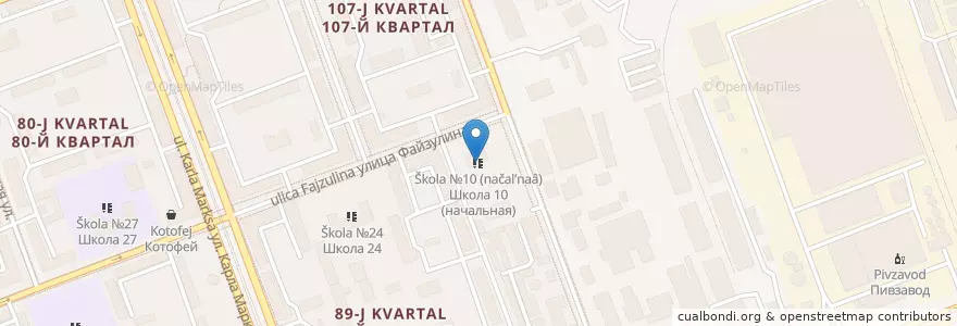 Mapa de ubicacion de Школа №10 (начальная) en Rússia, Distrito Federal Siberiano, Oblast De Irkutsk, Ангарский Городской Округ.