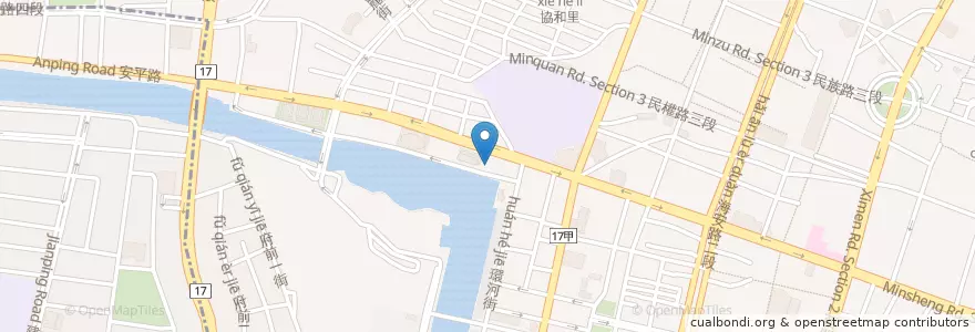 Mapa de ubicacion de 臺南市警察局海安派出所 en Taiwán, 臺南市, 中西區.