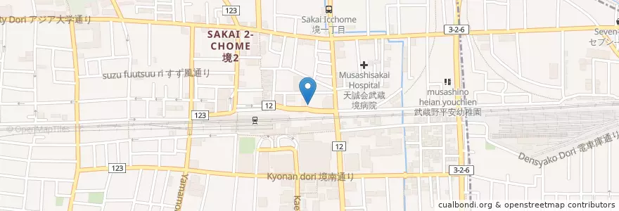 Mapa de ubicacion de 個太郎塾 en 日本, 東京都.