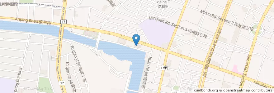 Mapa de ubicacion de 台北富邦商業銀行 en 臺灣, 臺南市, 中西區.