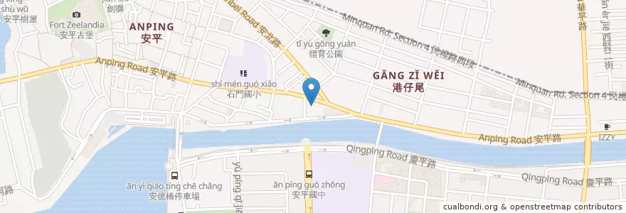 Mapa de ubicacion de 安平派出所 en 臺灣, 臺南市, 安平區.