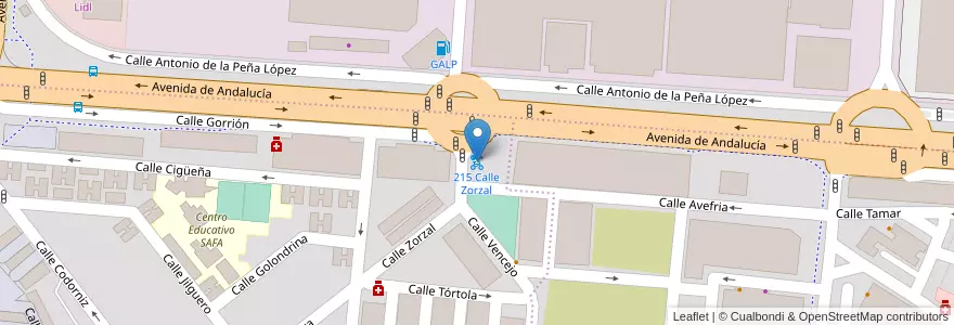 Mapa de ubicacion de 215 Calle Zorzal en Sepanyol, Andalucía, Sevilla, Sevilla.