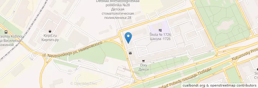 Mapa de ubicacion de Клиника лечения позвоночника en Rússia, Distrito Federal Central, Москва, Западный Административный Округ, Район Дорогомилово.