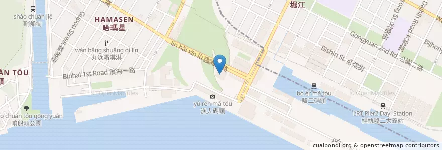Mapa de ubicacion de 高雄港消防局 en Тайвань, Гаосюн, 鼓山區.